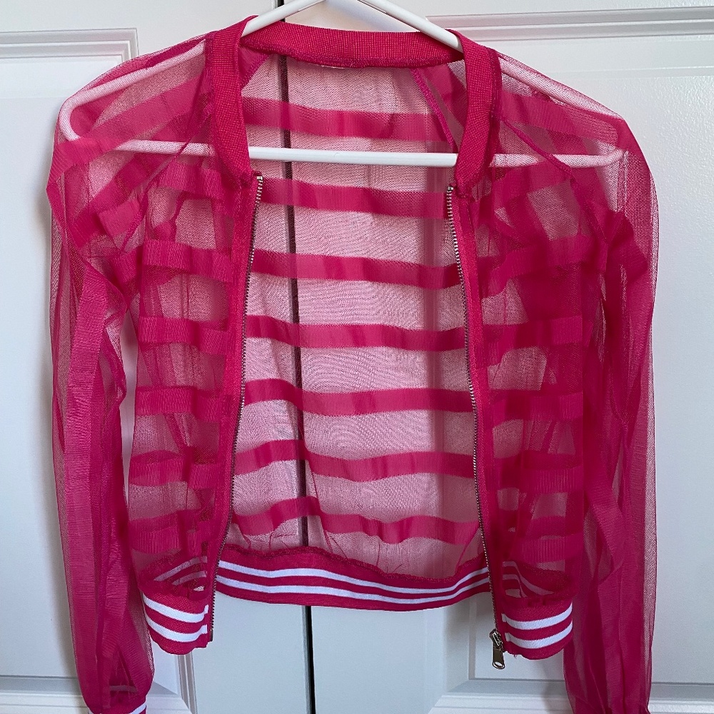 Just For Kix Alexandra Mesh Stripe Jacket Youth Small